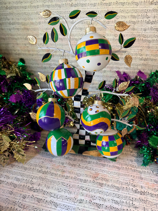 Mardi Gras Hand Painted Ornaments