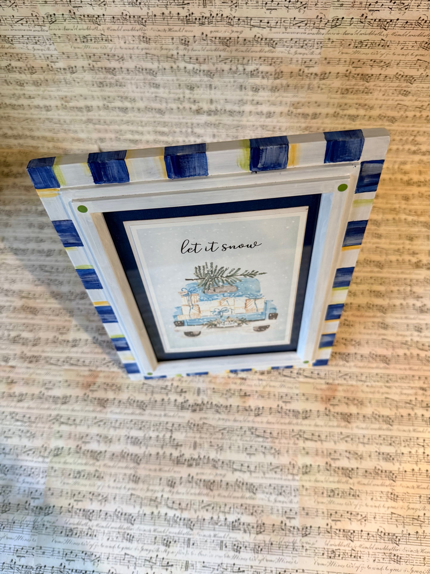 Blue and White Checkered Frame