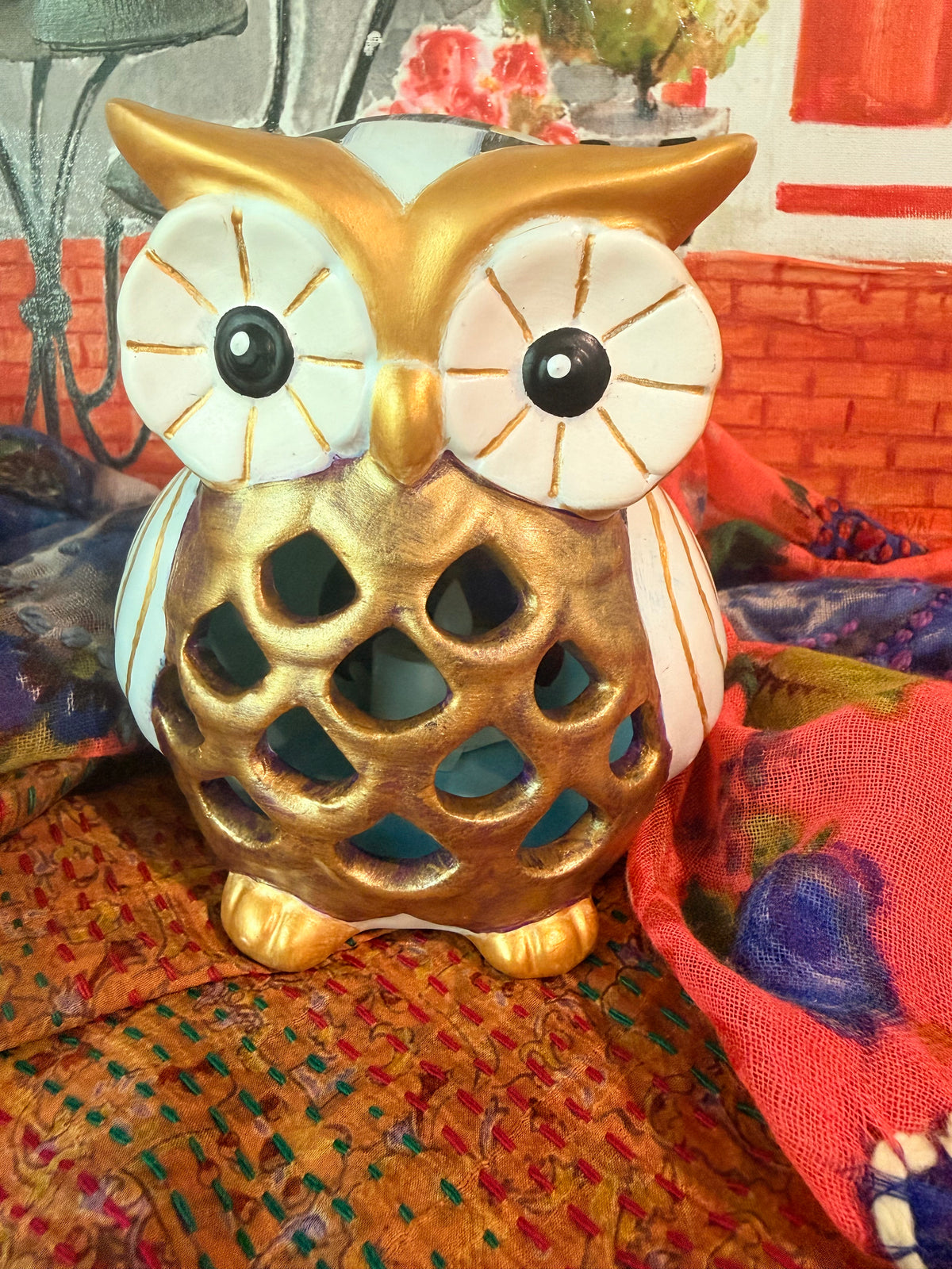 Glowing Ceramic Owl