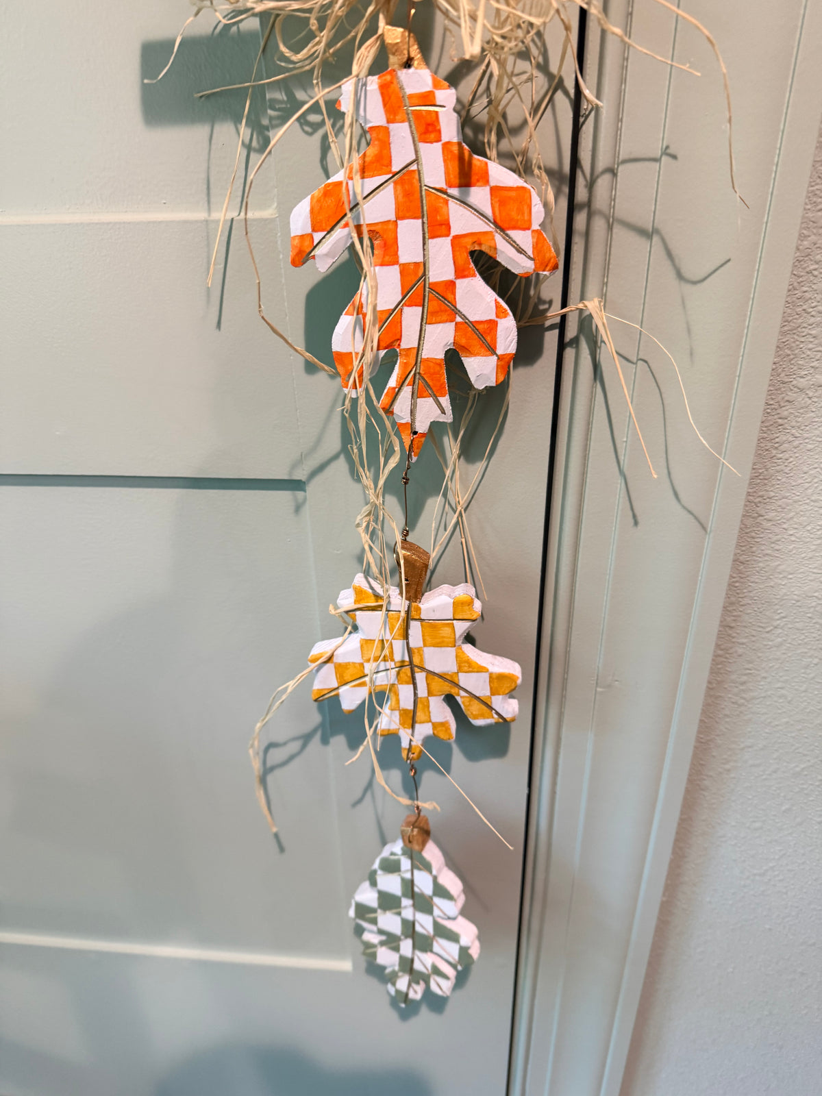 Hand Painted Wooden Leaf Garland
