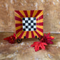 Checkered and striped plate/plaque