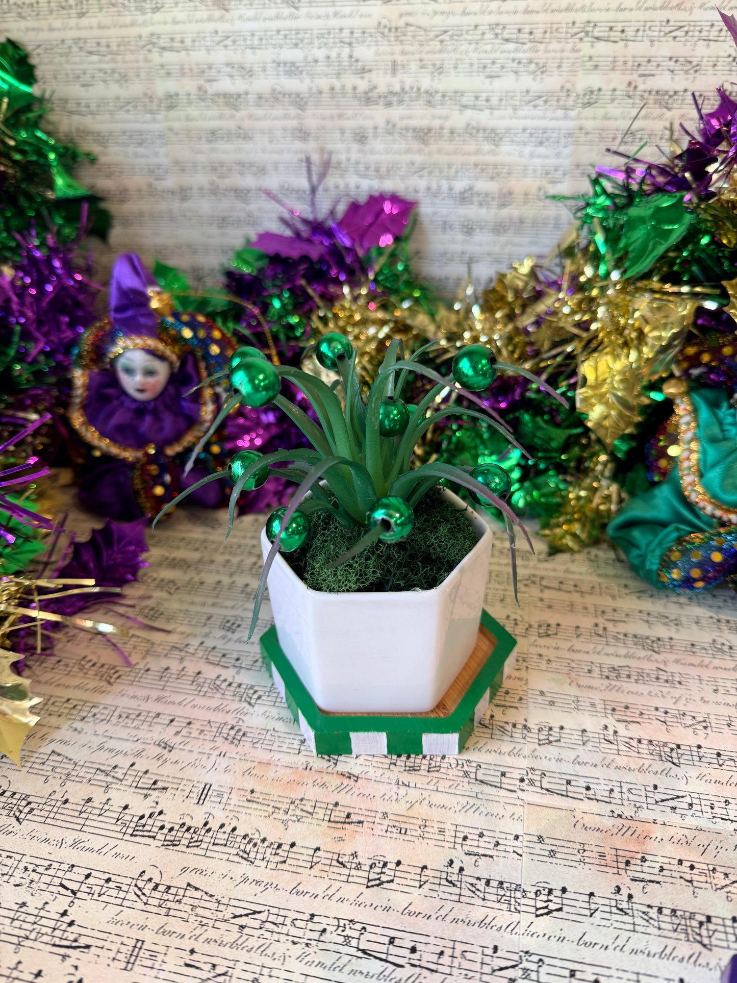 Mardi Gras Faux Succulents