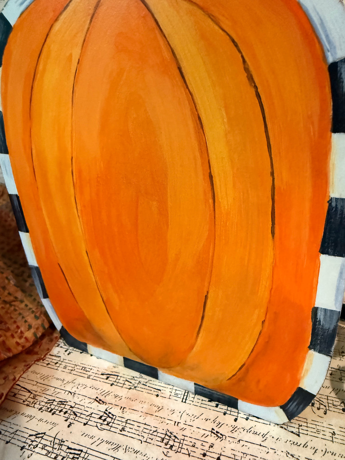 Freestanding Wooden Pumpkin