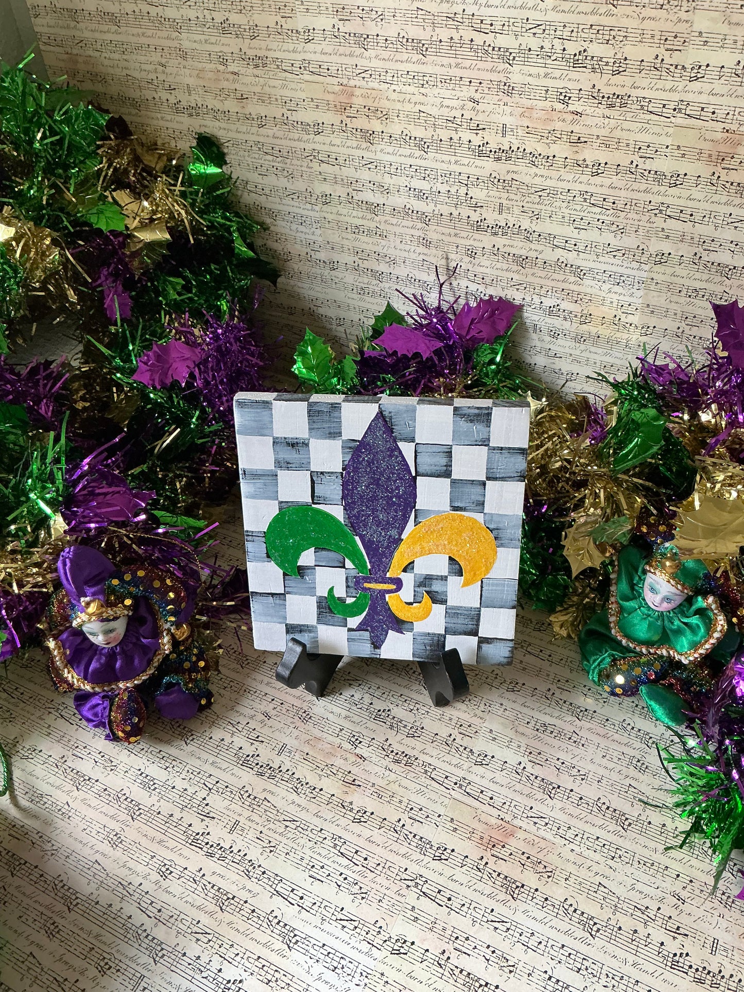Mardi Gras Fleur de Lis Plaque