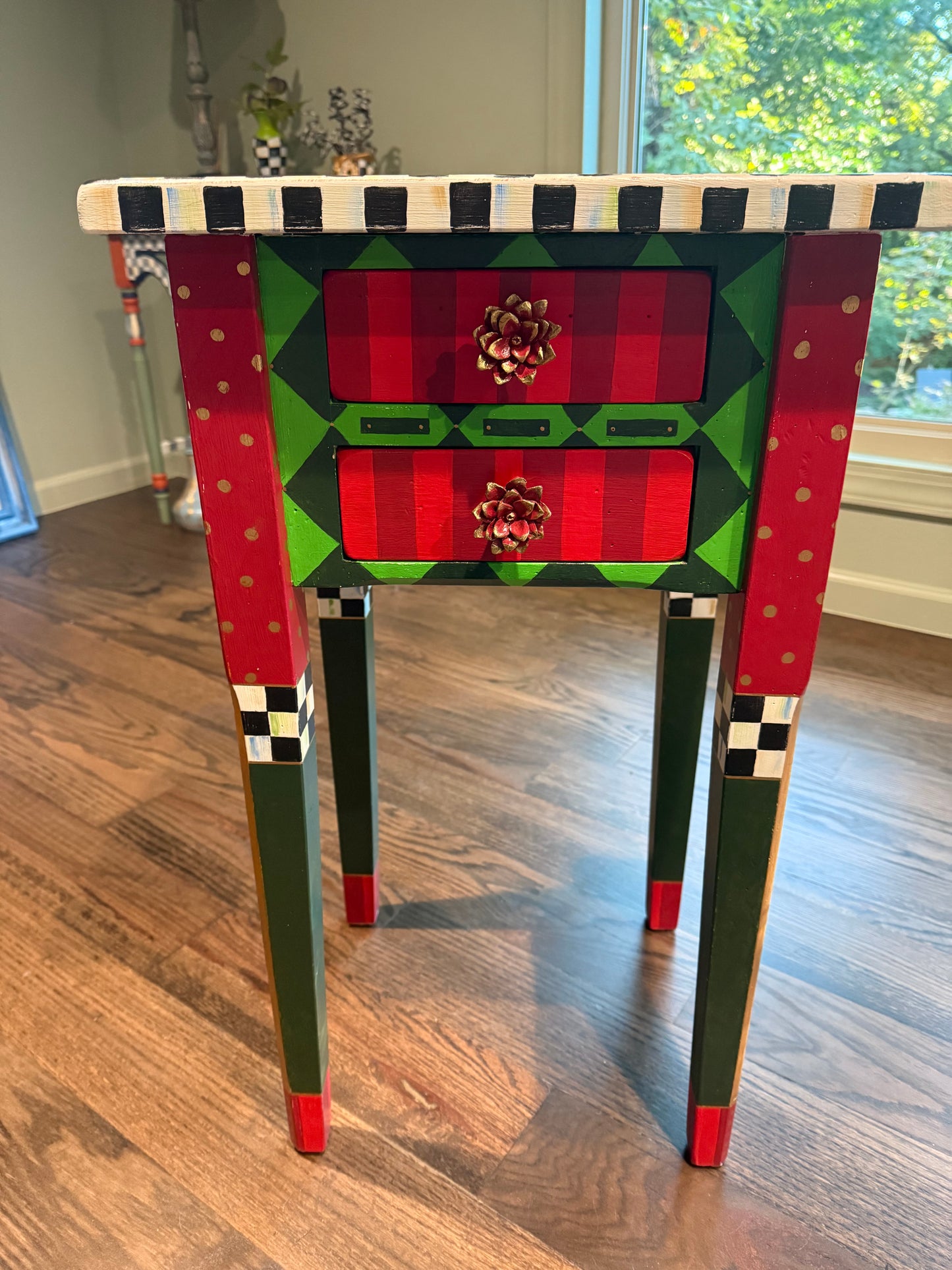 Poinsettia Accent Table