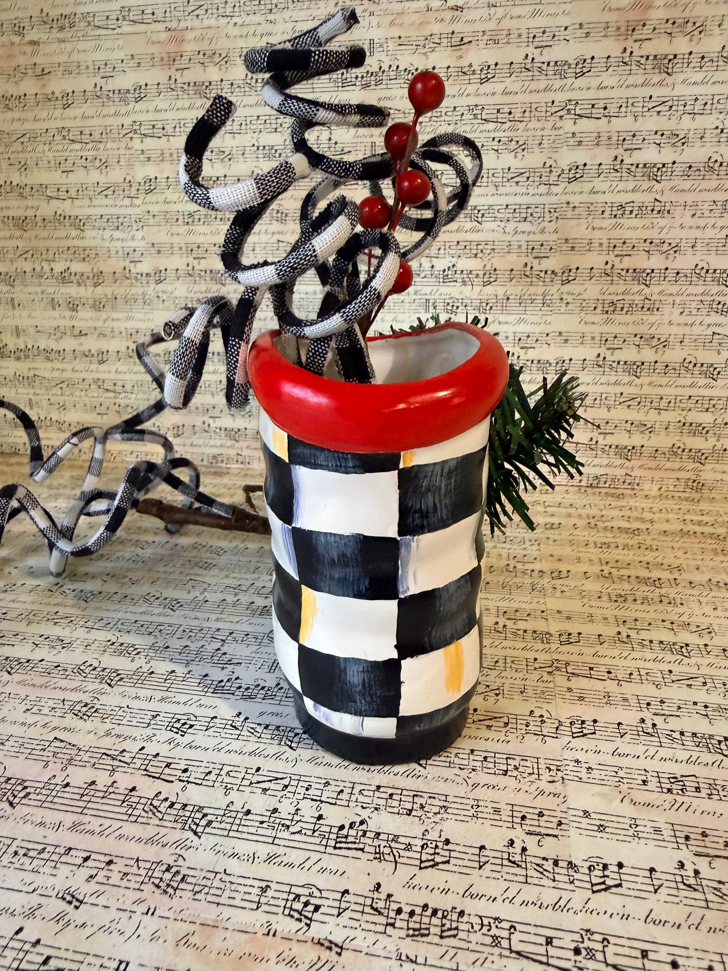 Upcycled Lefton Santa Boot Vase