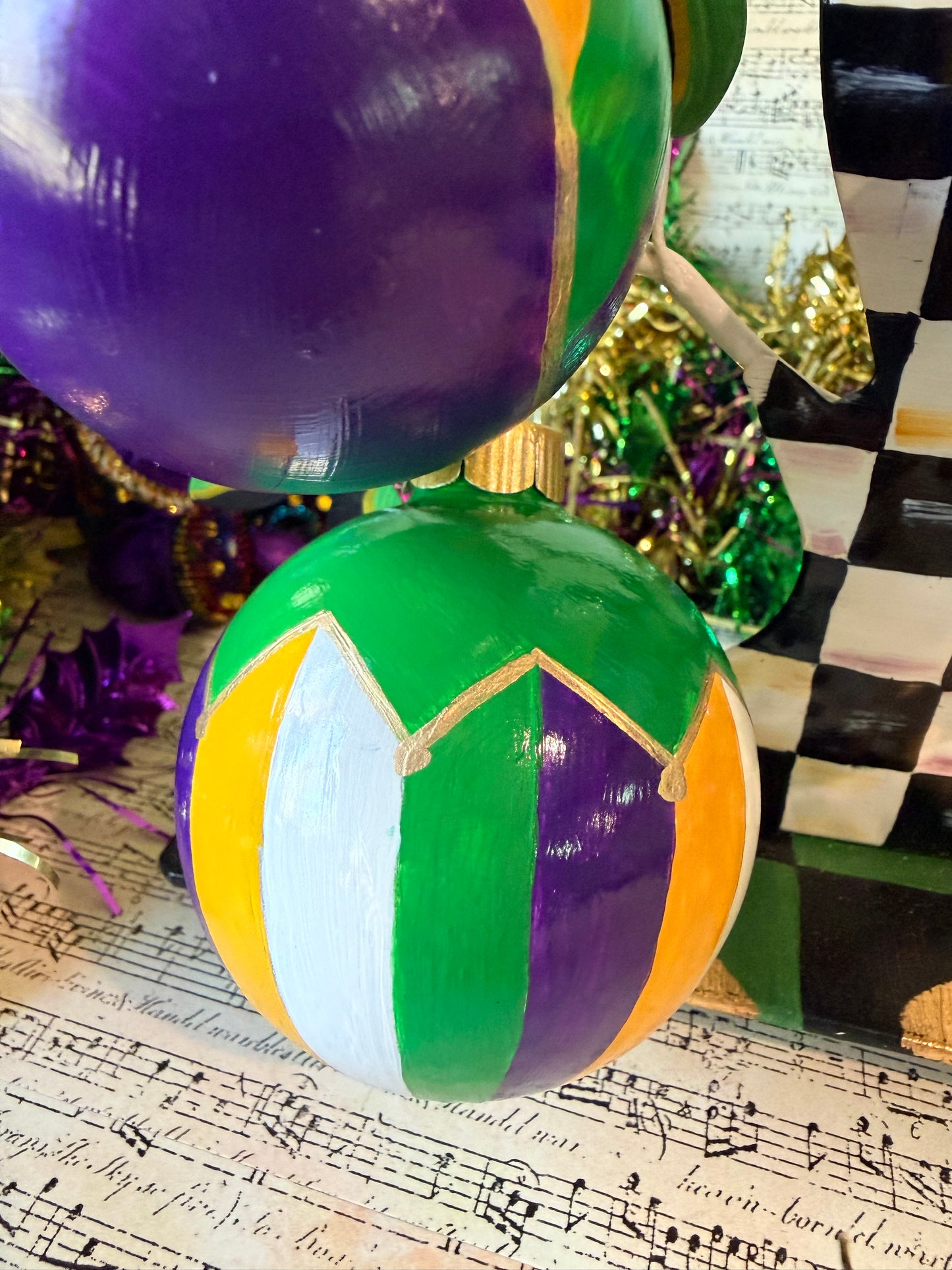 Mardi Gras Hand Painted Ornaments
