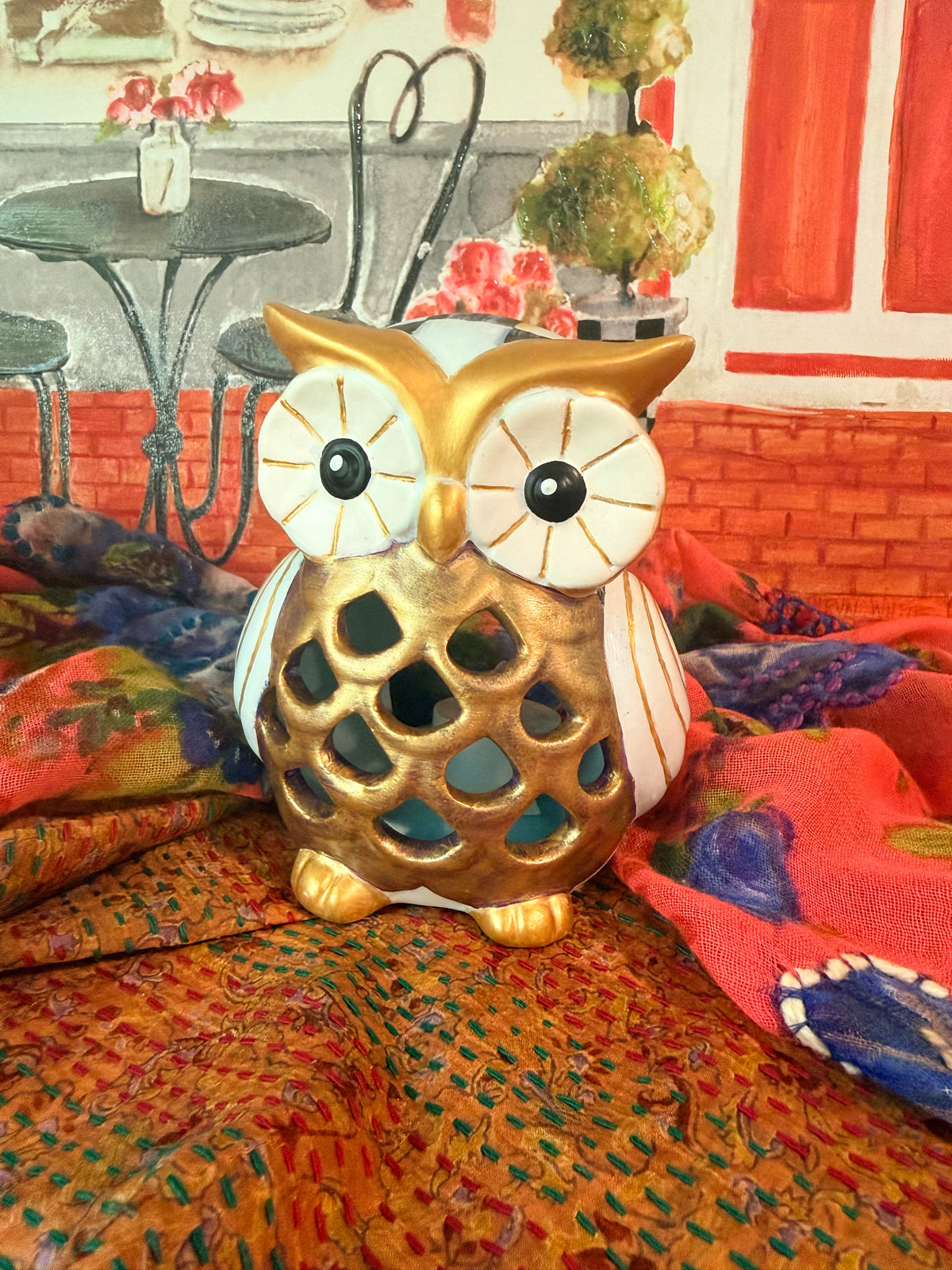 Glowing Ceramic Owl