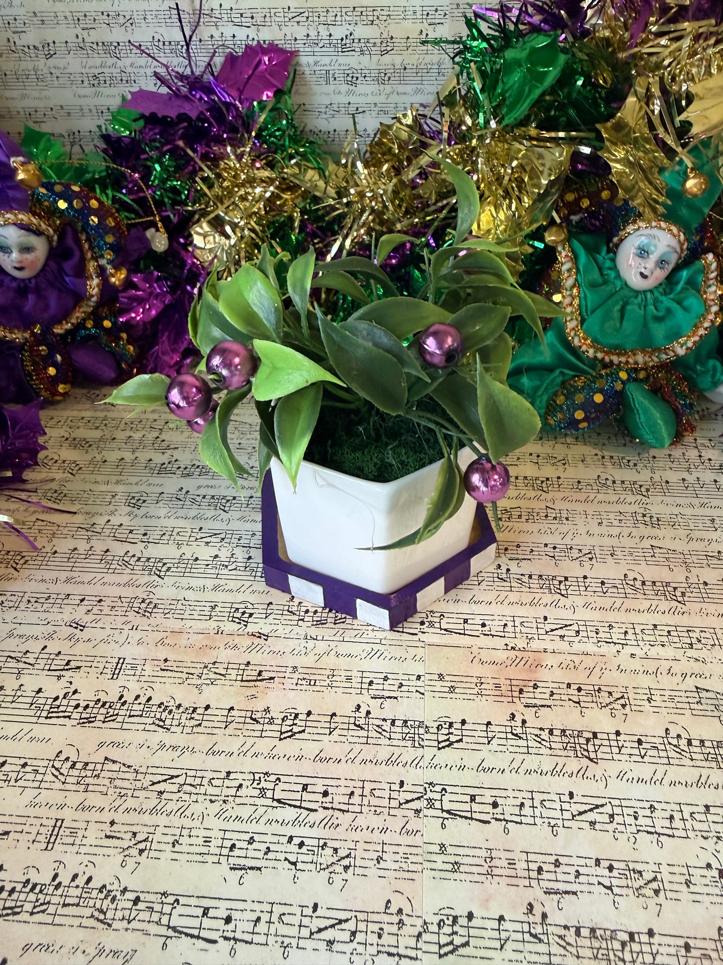 Mardi Gras Faux Succulents