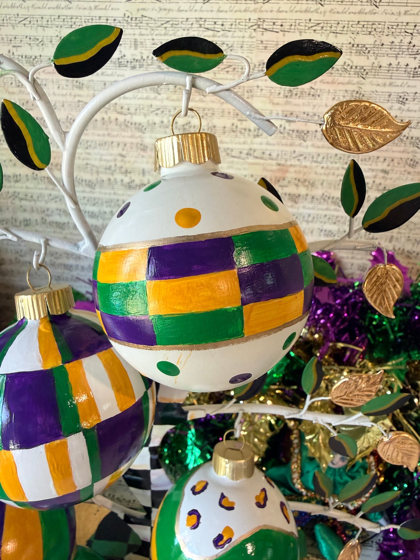 Mardi Gras Hand Painted Ornaments