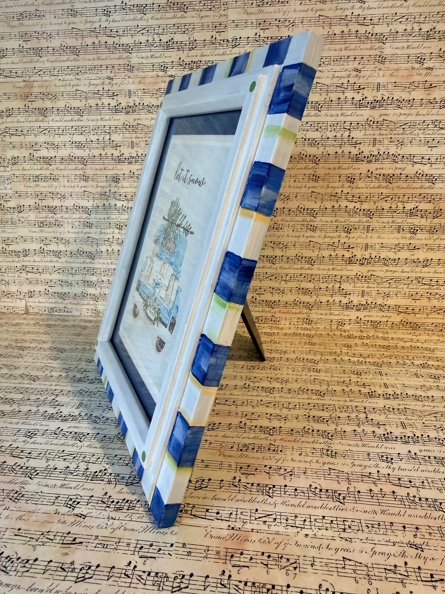 Blue and White Checkered Frame