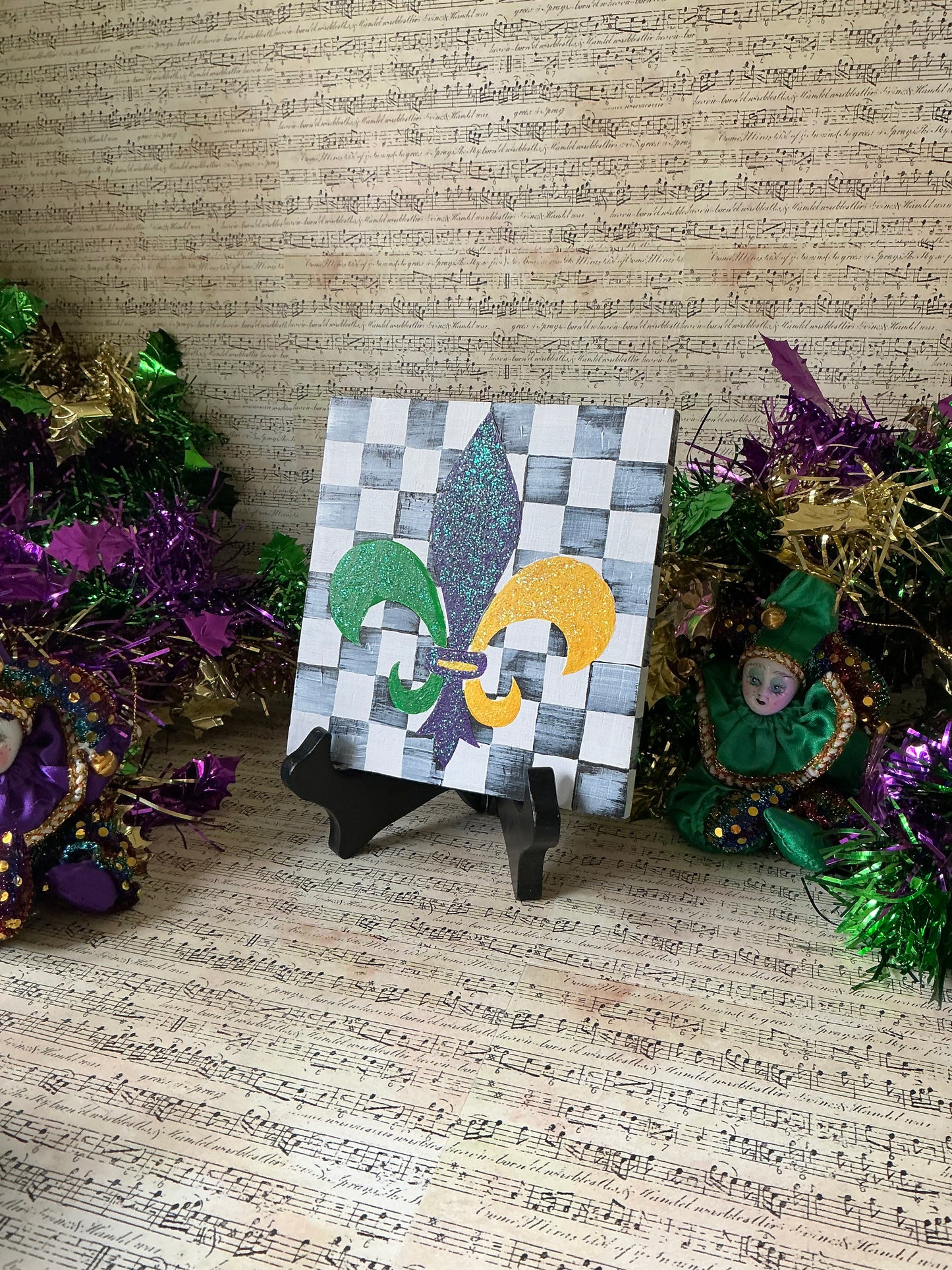 Mardi Gras Fleur de Lis Plaque
