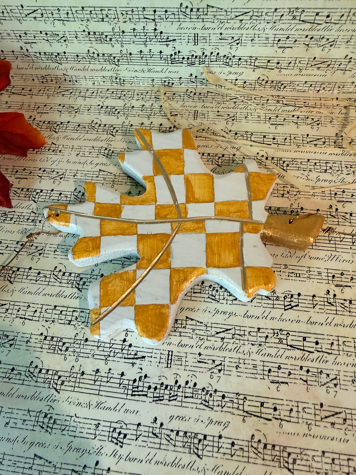 Hand Painted Wooden Leaf Garland