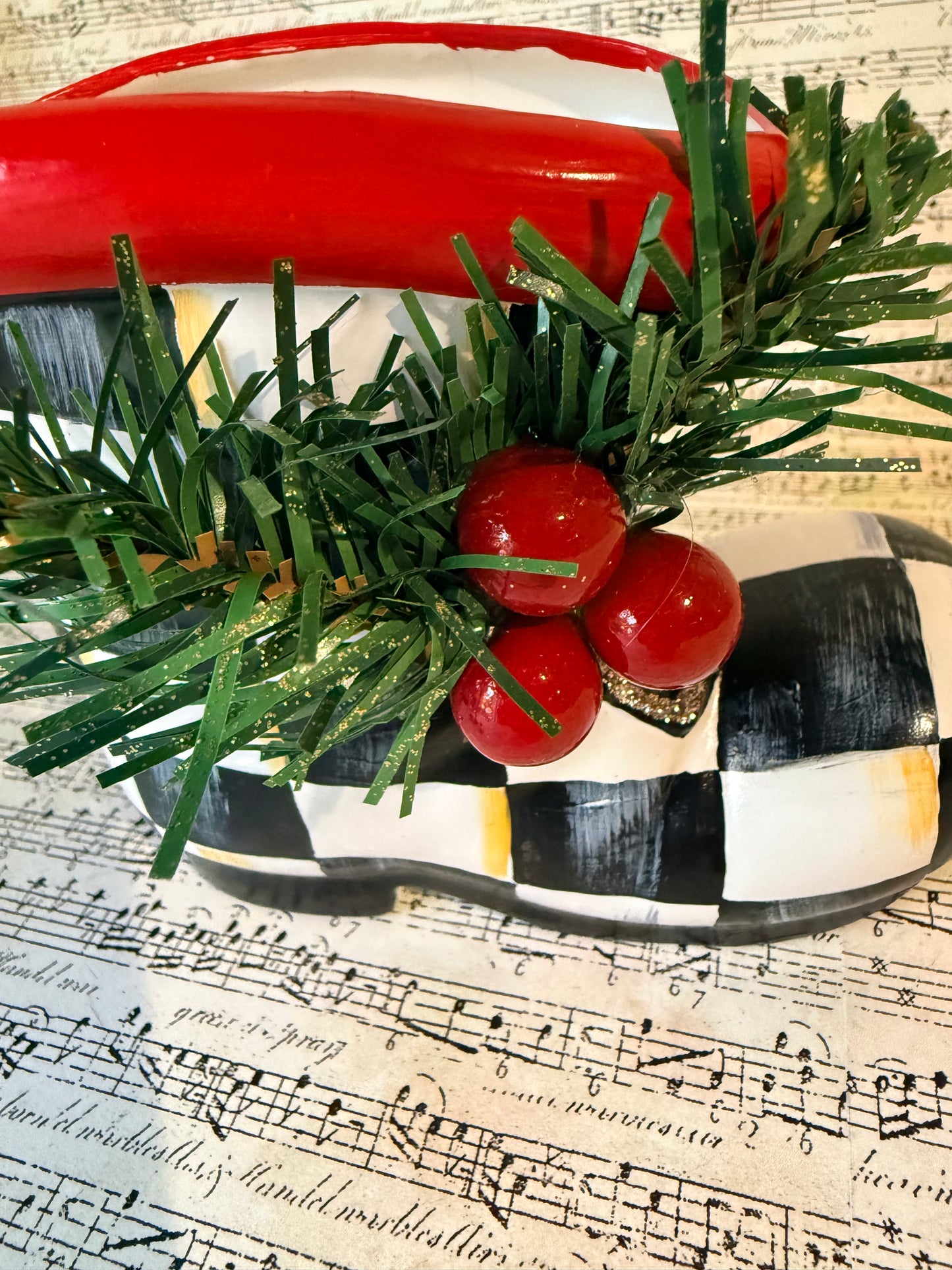 Upcycled Lefton Santa Boot Vase