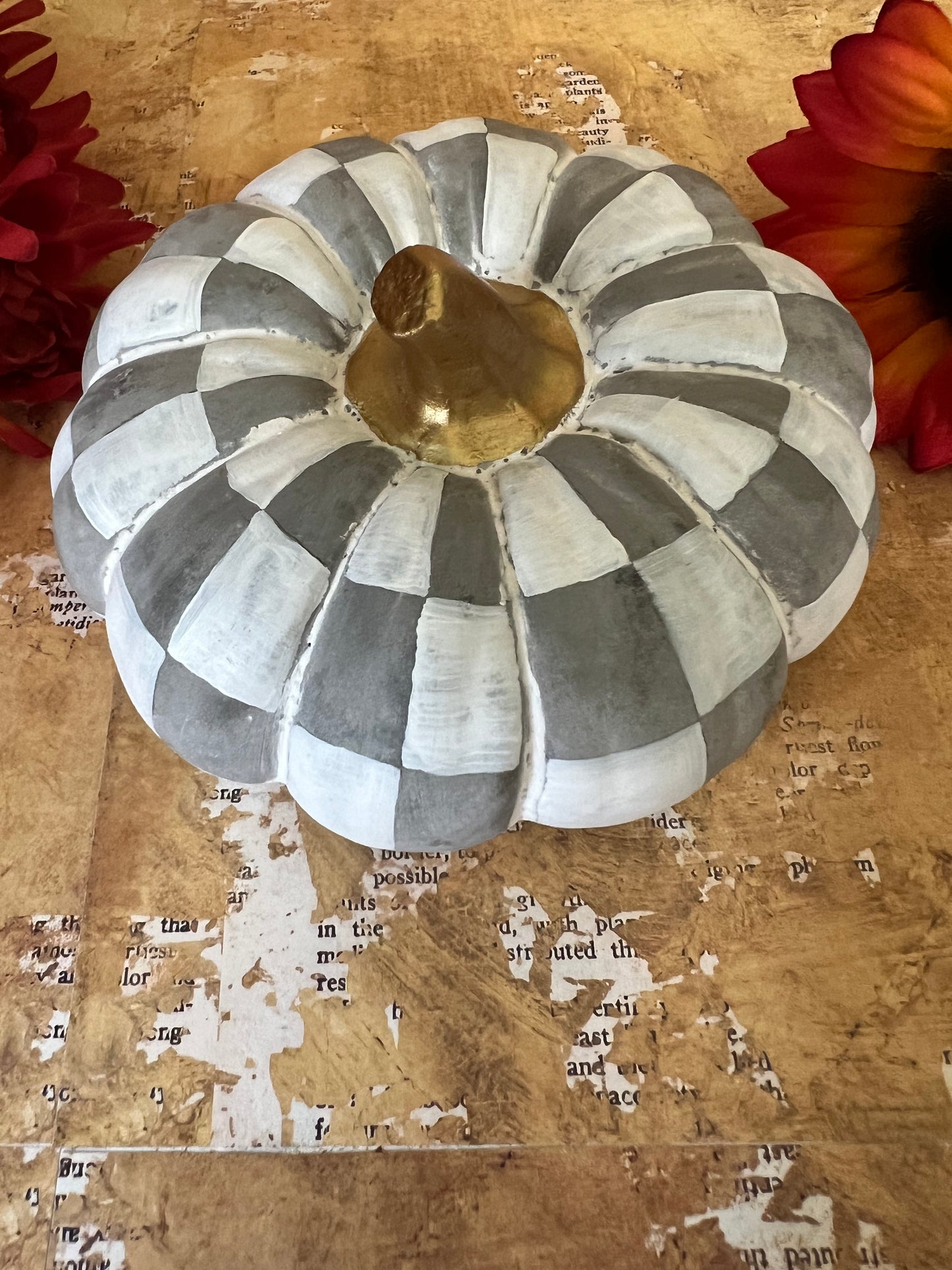 Gray and White Squashed Pumpkin