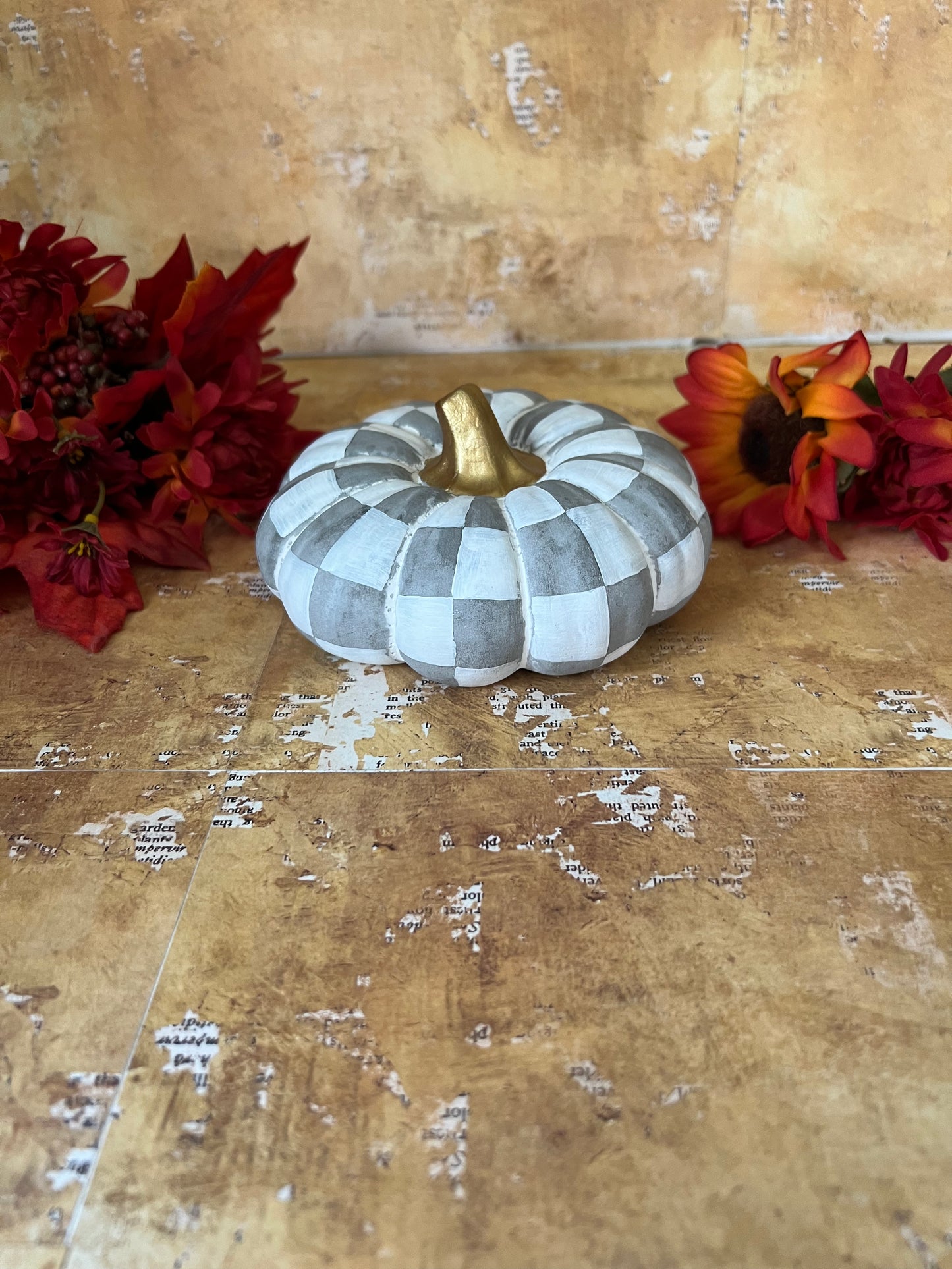 Gray and White Squashed Pumpkin