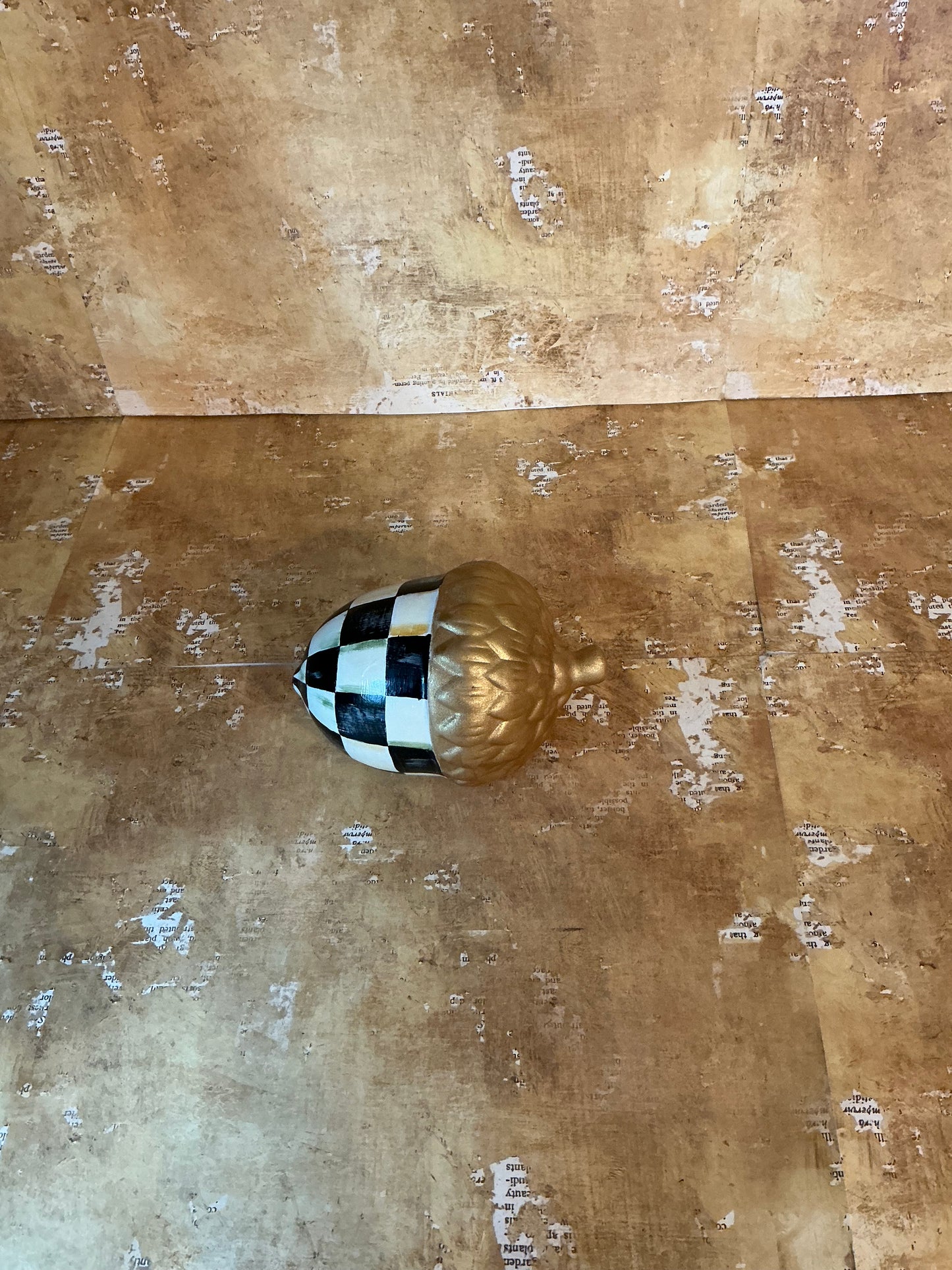 Hand Painted Checkered Acorn