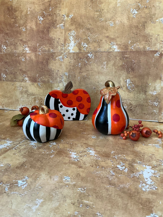 Polka Dot and Striped Pumpkins