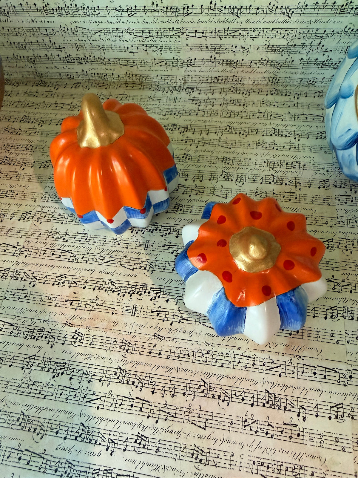 Blue & White Pumpkin