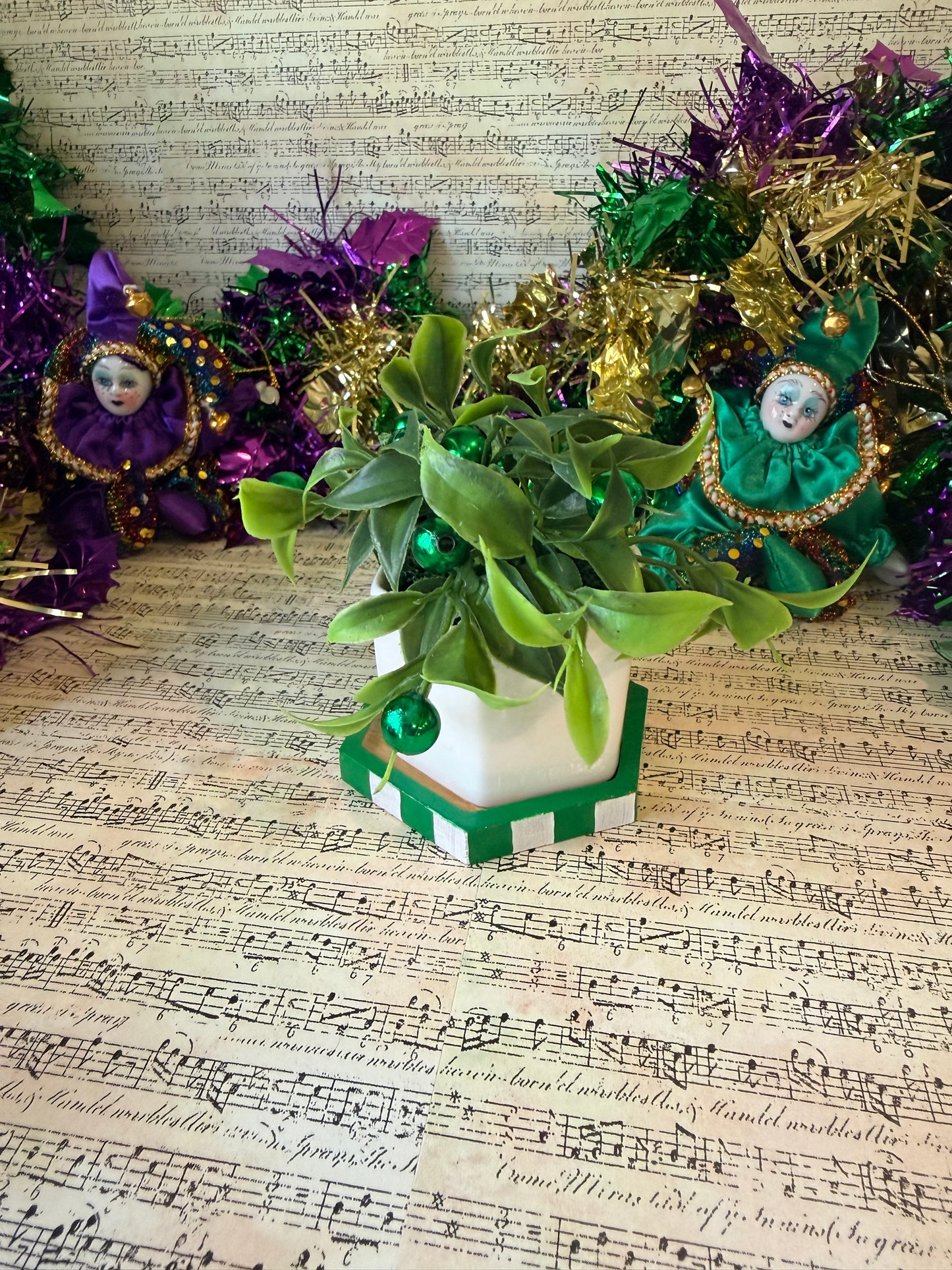 Mardi Gras Faux Succulents