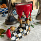 Checkered Elf Boot Vase