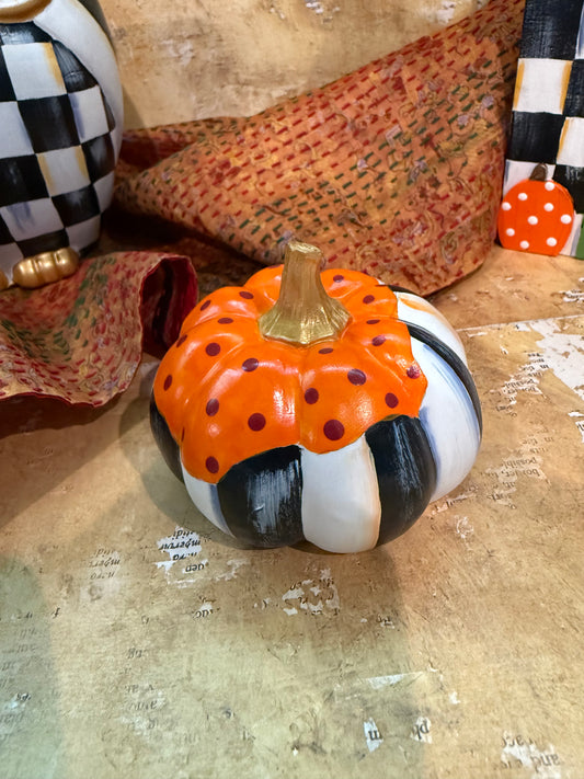 Frosted 3” Ceramic Pumpkin
