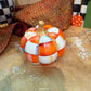 Orange and White Checkered Pumpkin