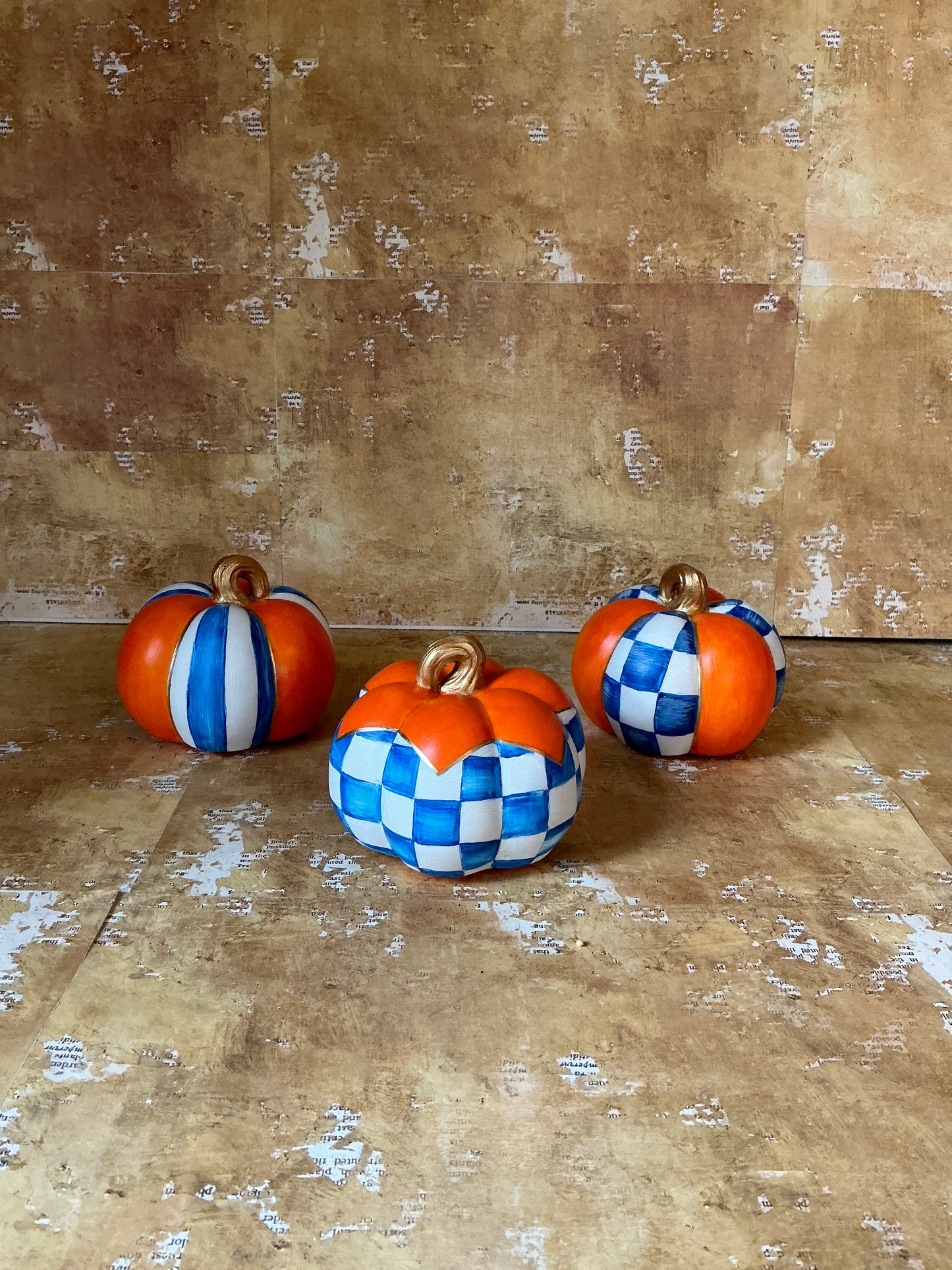 Blue, White and Orange Pumpkins