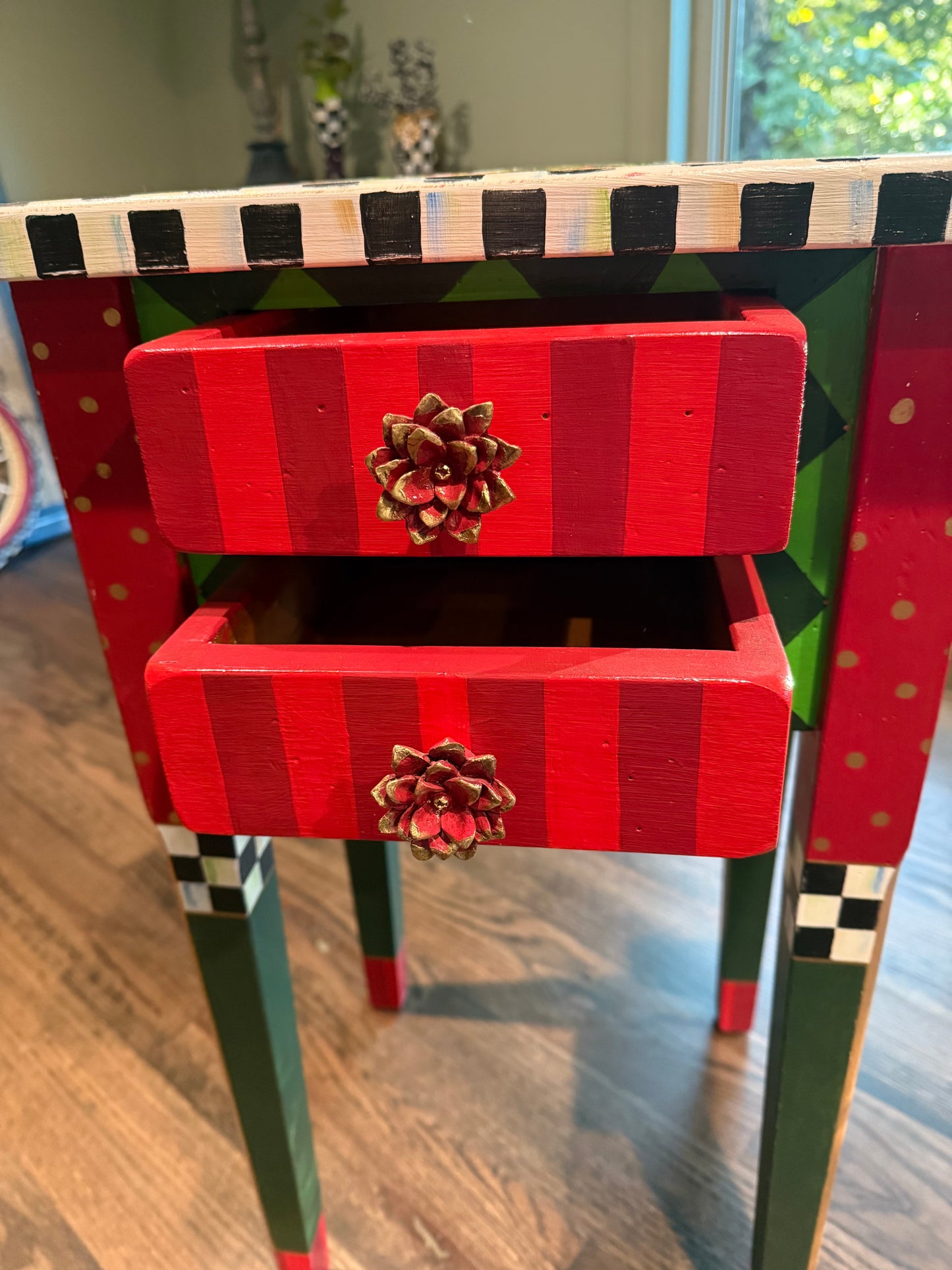 Poinsettia Accent Table